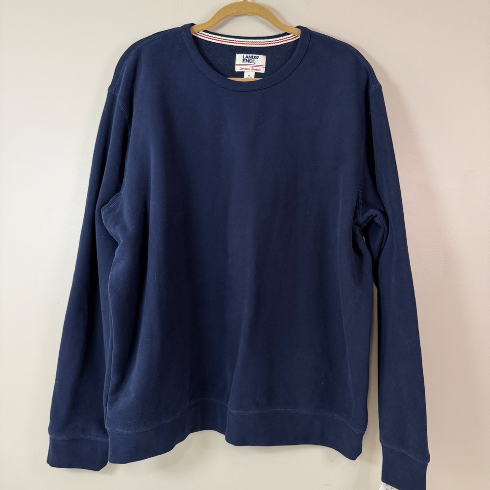 Lands End Serious Sweats Crewneck Sweatshirt XL Comfortable Classy Heavy Warm